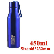 Load image into Gallery viewer, Outdoor Sports Gym Water Bottle Double Wall Stainless Steel Vacuum Hiking Sports Traveling Bottle + Portable Rope 450ML 720ML
