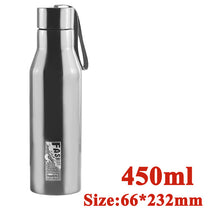 Load image into Gallery viewer, Outdoor Sports Gym Water Bottle Double Wall Stainless Steel Vacuum Hiking Sports Traveling Bottle + Portable Rope 450ML 720ML